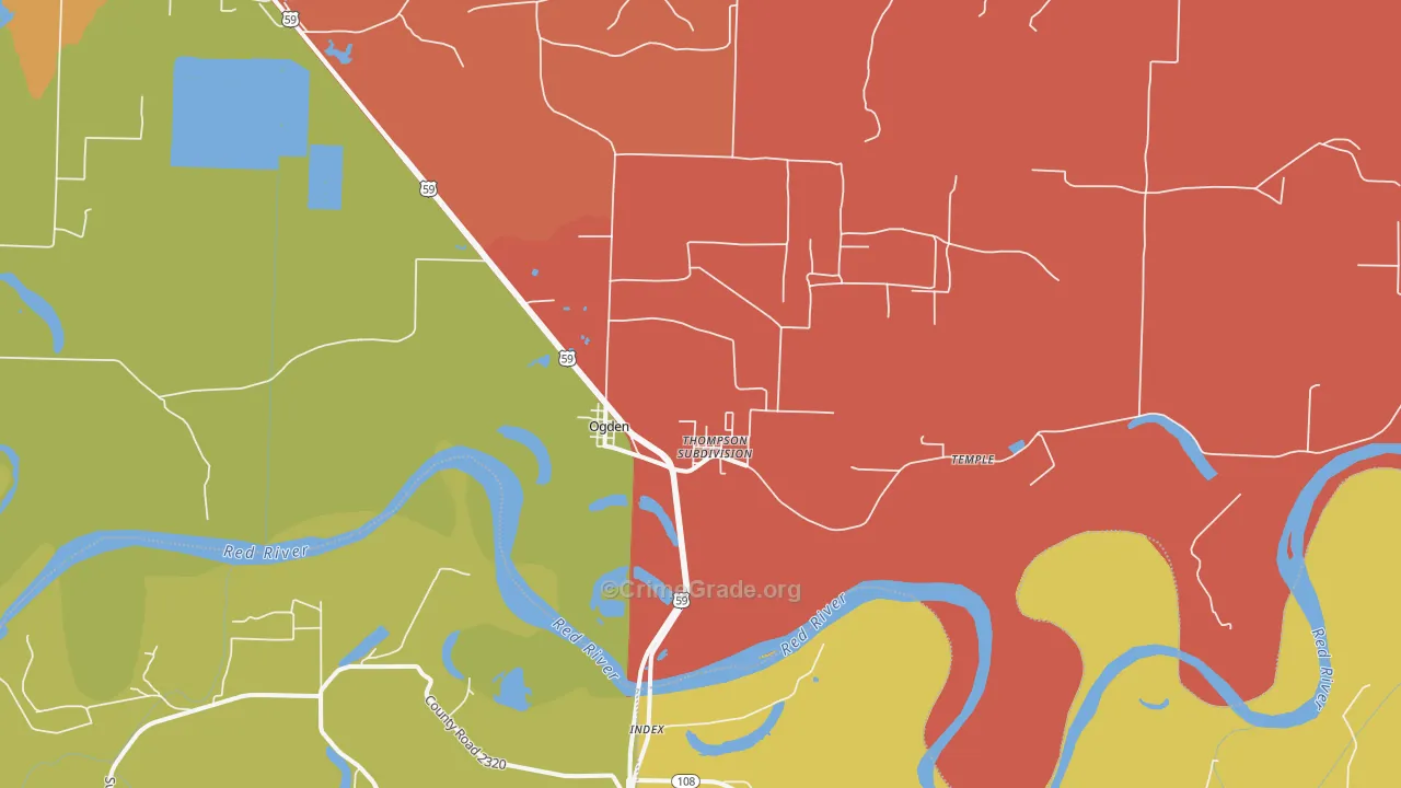 Ogden, AR Map of Drug-Related Crime Rates