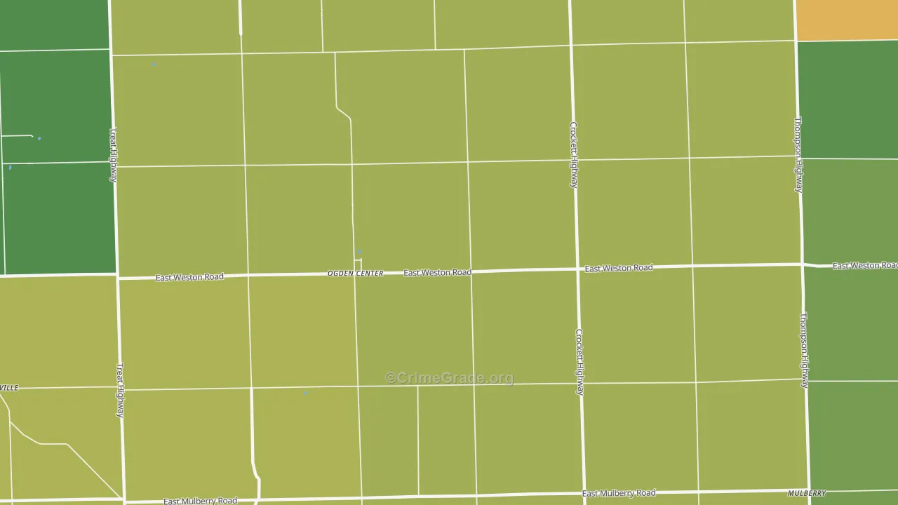 Ogden Center, MI Map of Drug-Related Crime Rates