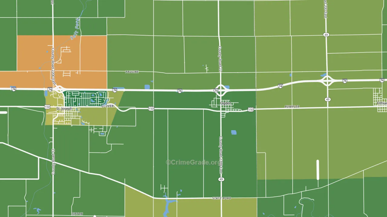 Ogden, IL Map of Drug-Related Crime Rates
