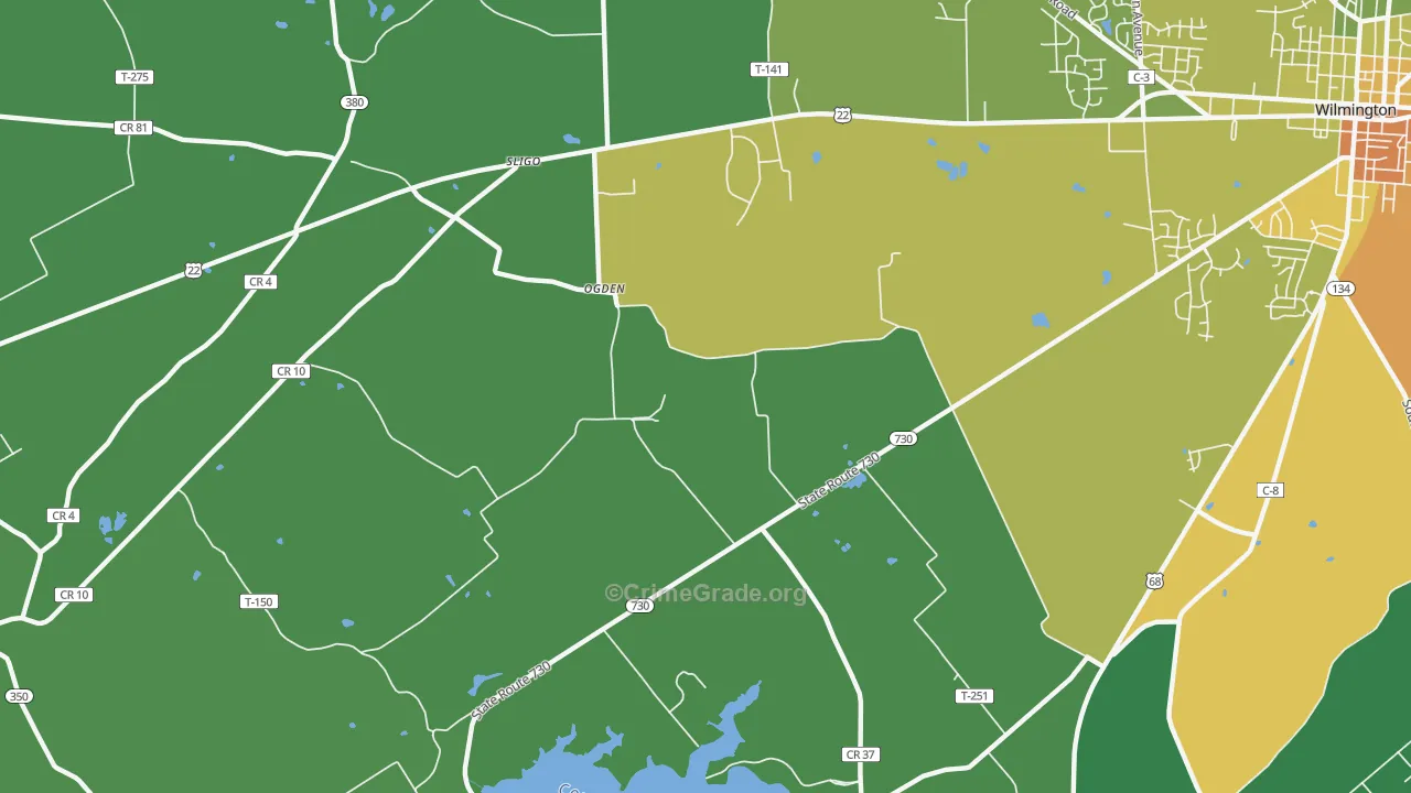 Ogden, OH Map of Drug-Related Crime Rates