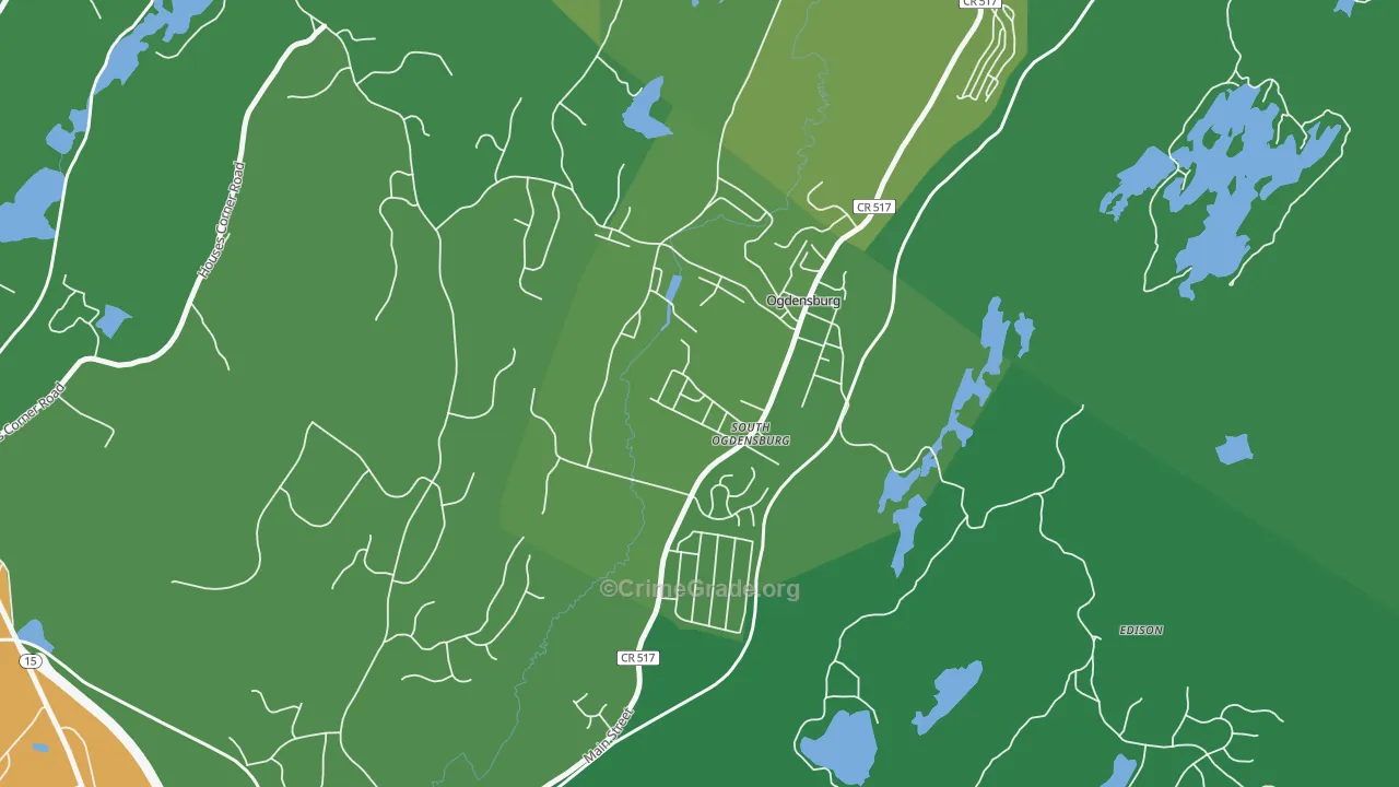 Ogdensburg, NJ Map of Drug-Related Crime Rates