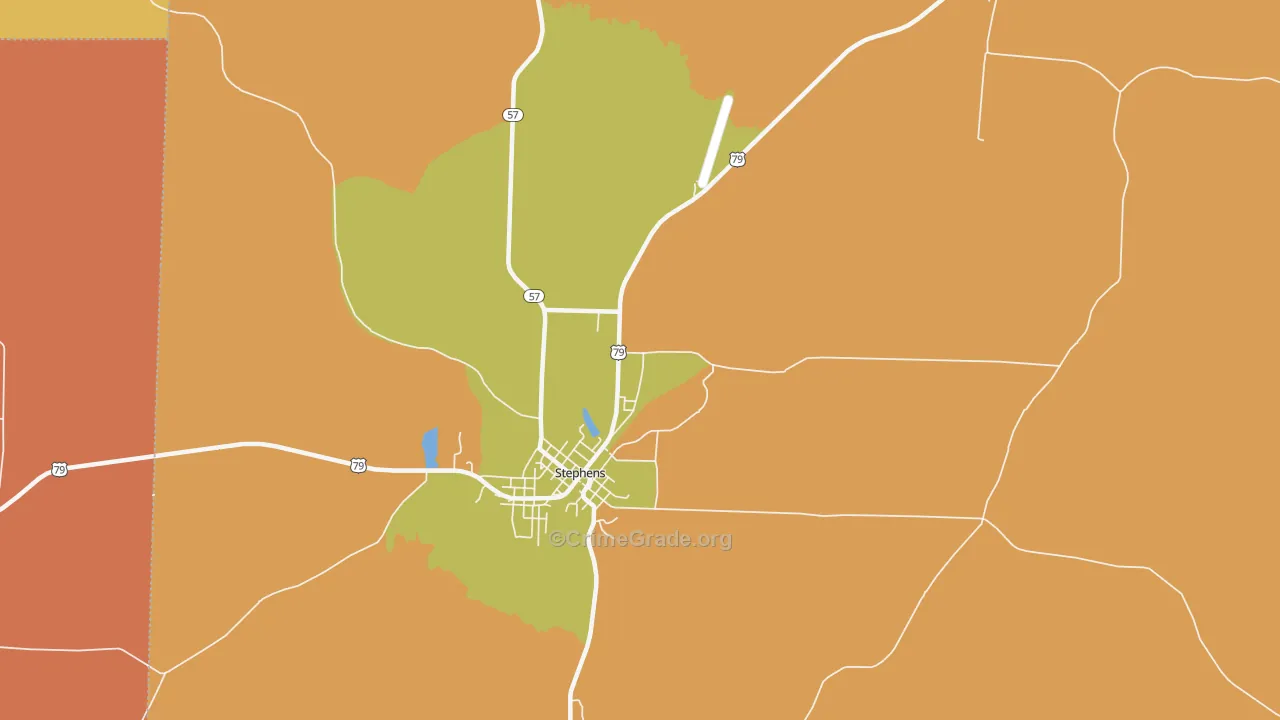 Ogemaw, AR Map of Drug-Related Crime Rates