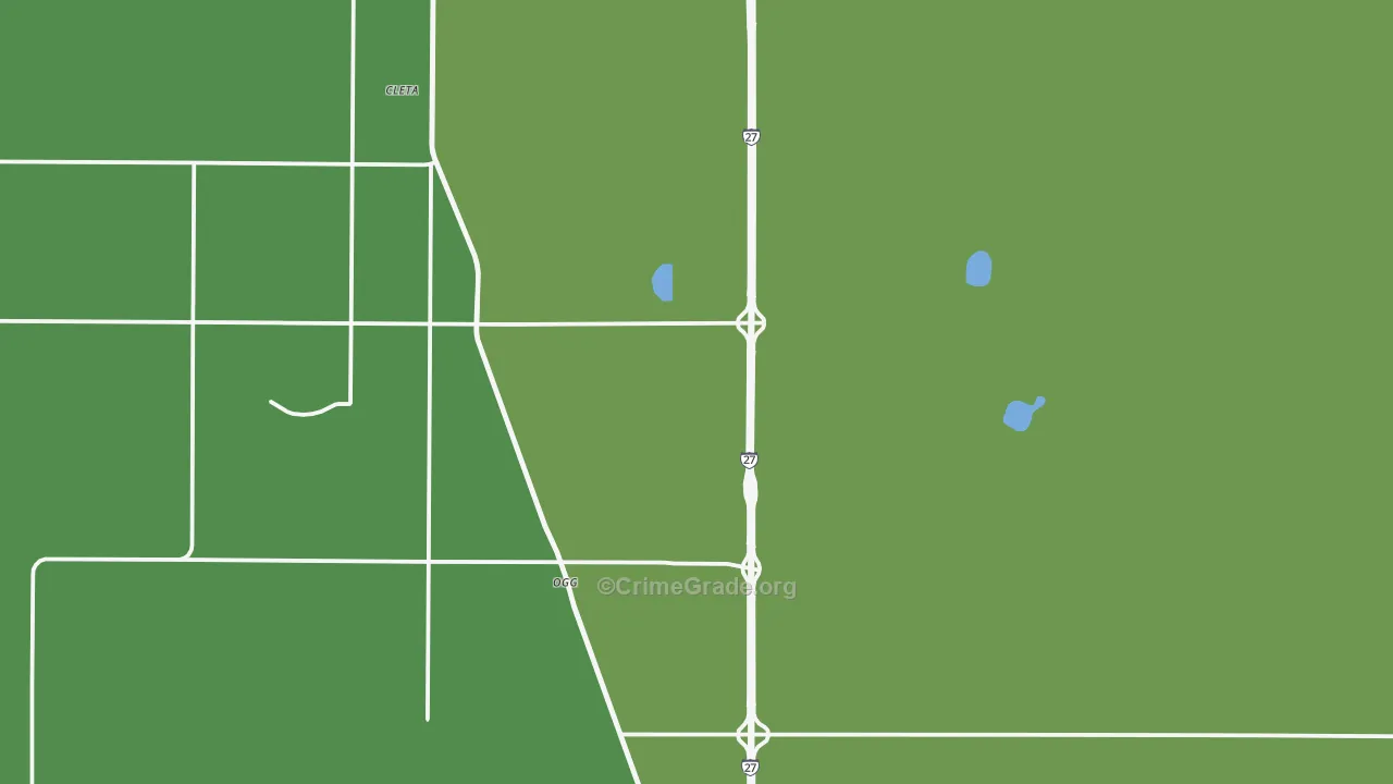 Ogg, TX Map of Drug-Related Crime Rates