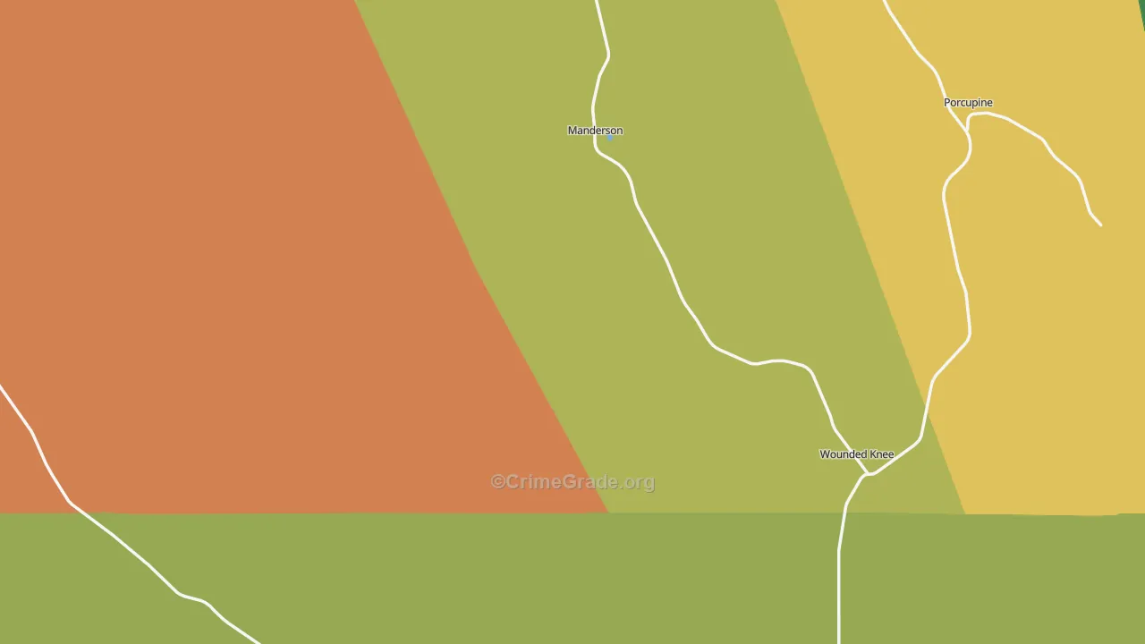 Oglala Lakota County, SD Map of Drug-Related Crime Rates