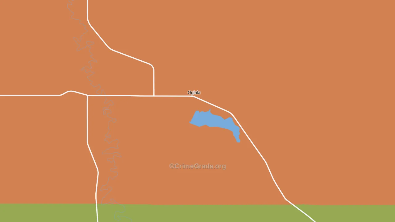 Oglala, SD Map of Drug-Related Crime Rates