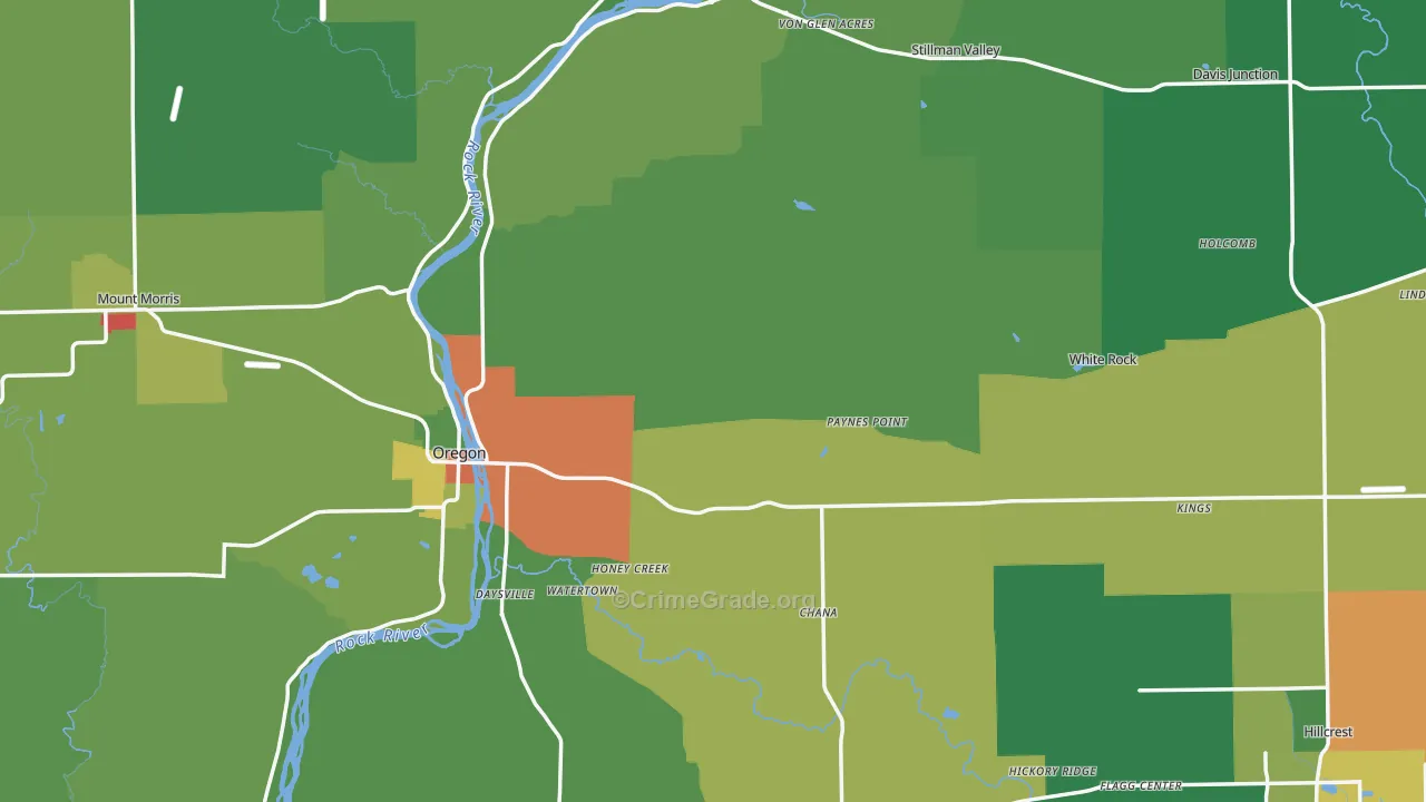 Ogle County, IL Map of Drug-Related Crime Rates