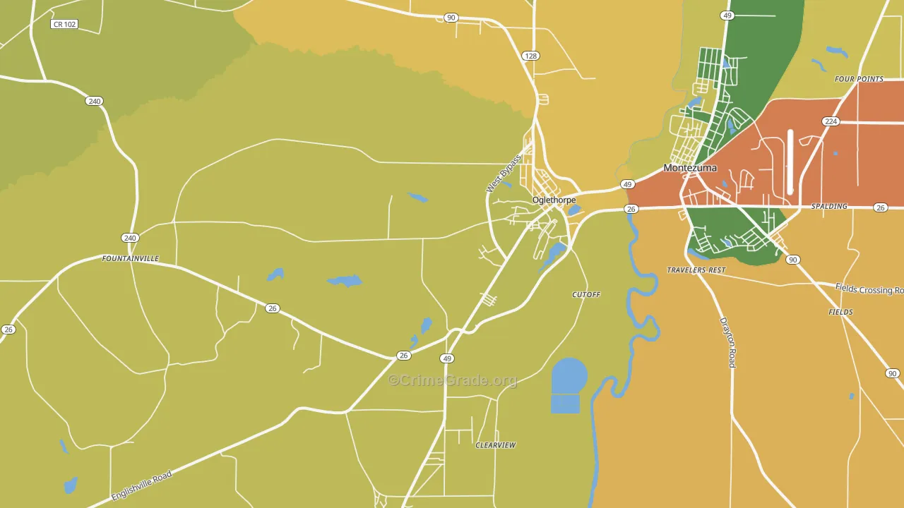 Oglethorpe, GA Map of Drug-Related Crime Rates