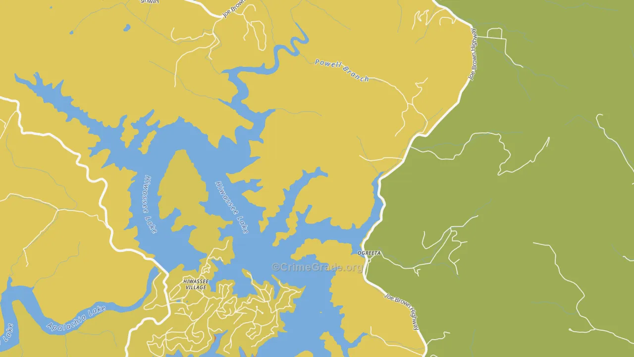 Ogreeta, NC Map of Drug-Related Crime Rates