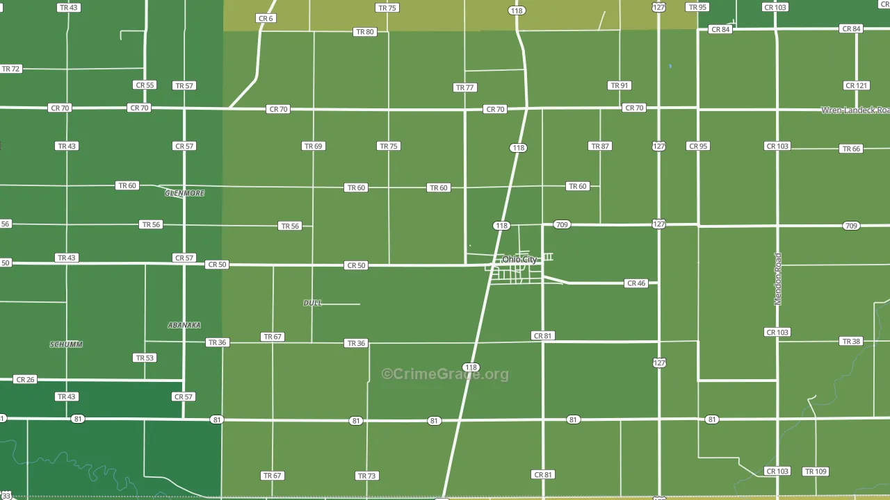 Ohio City, OH Map of Drug-Related Crime Rates