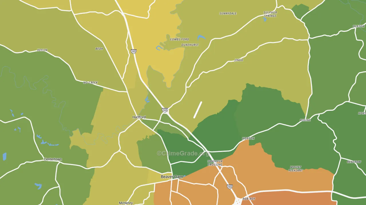 Ohio County, KY Map of Drug-Related Crime Rates