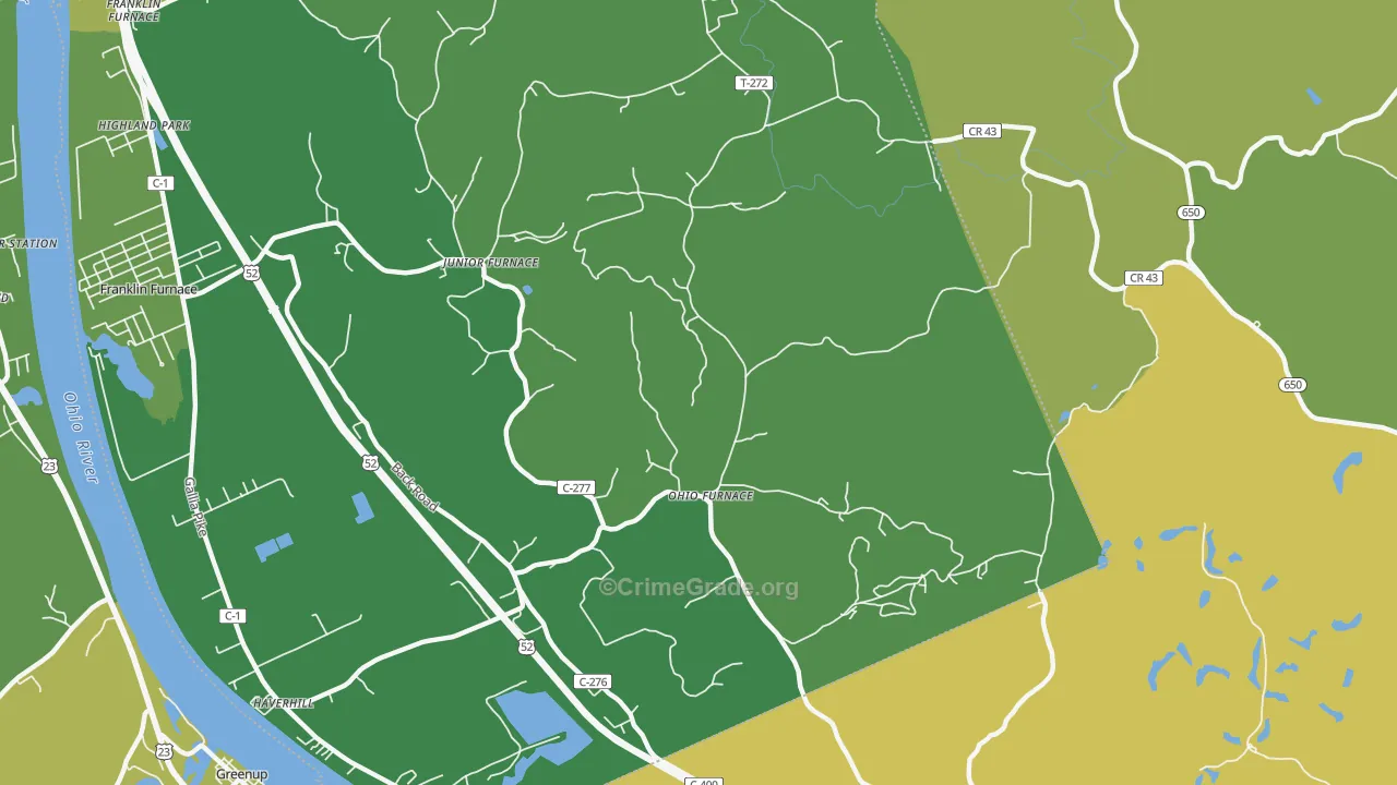 Ohio Furnace, OH Map of Drug-Related Crime Rates