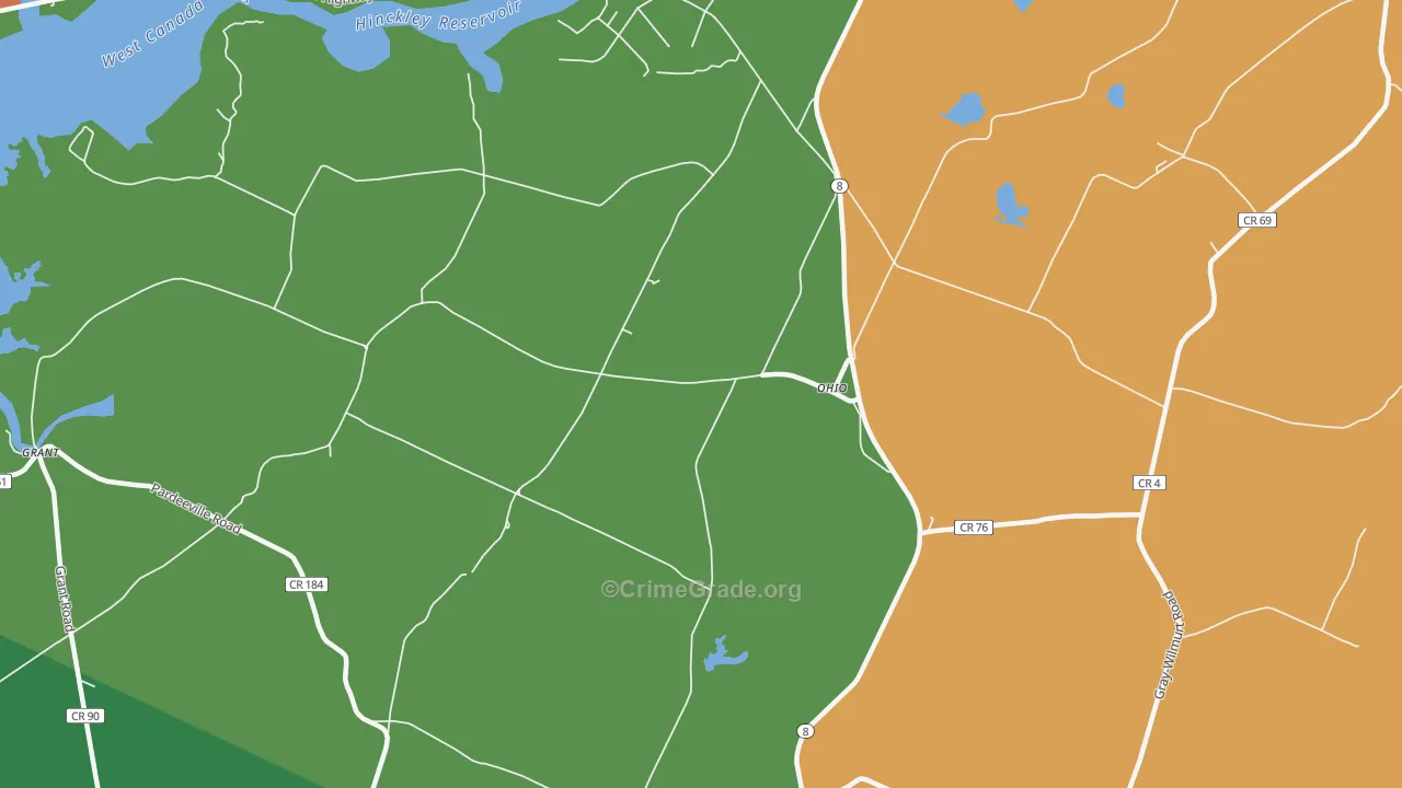 Ohio, NY Map of Drug-Related Crime Rates
