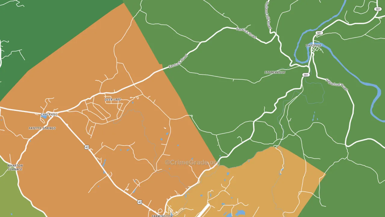 Ohiopyle, PA Map of Drug-Related Crime Rates