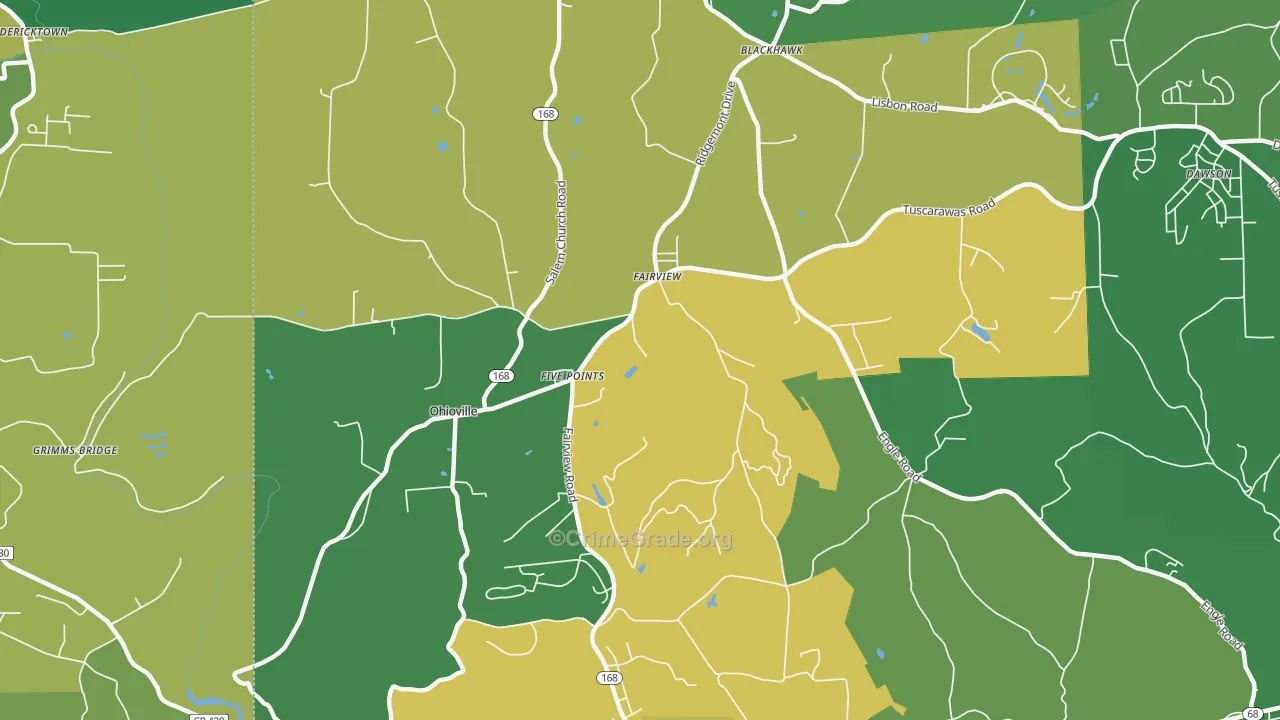 Ohioville, PA Map of Drug-Related Crime Rates
