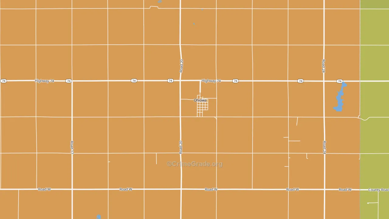Ohiowa, NE Map of Drug-Related Crime Rates