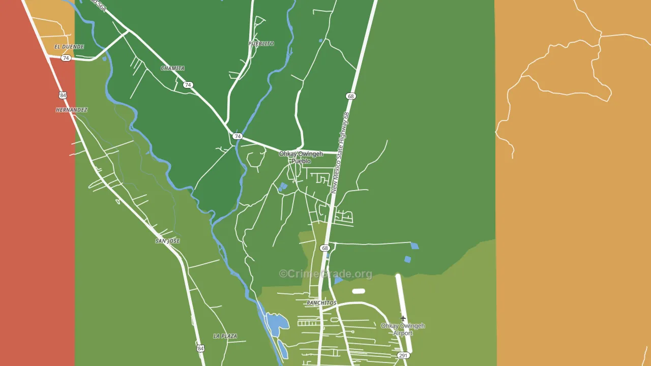 Ohkay Owingeh, NM Map of Drug-Related Crime Rates