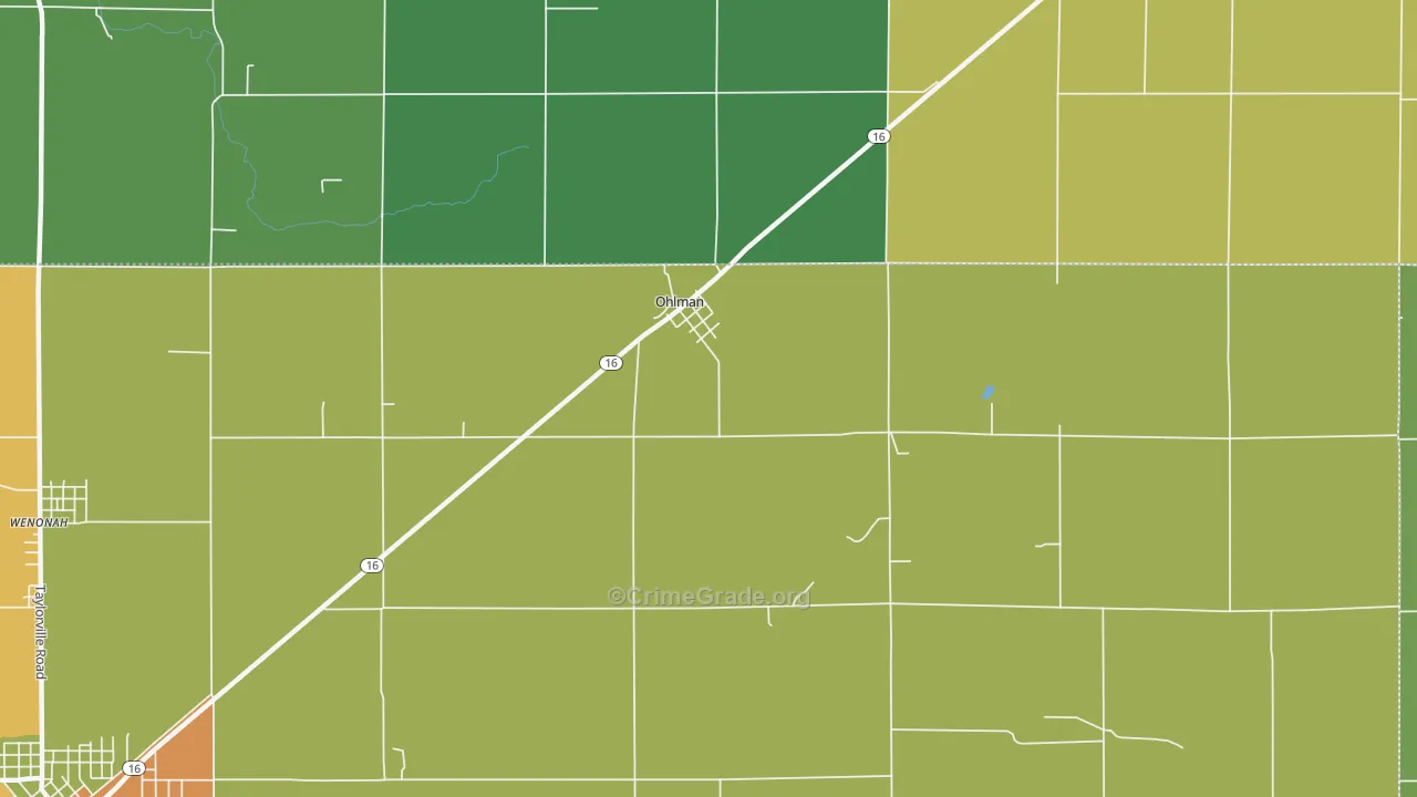 Ohlman, IL Map of Drug-Related Crime Rates