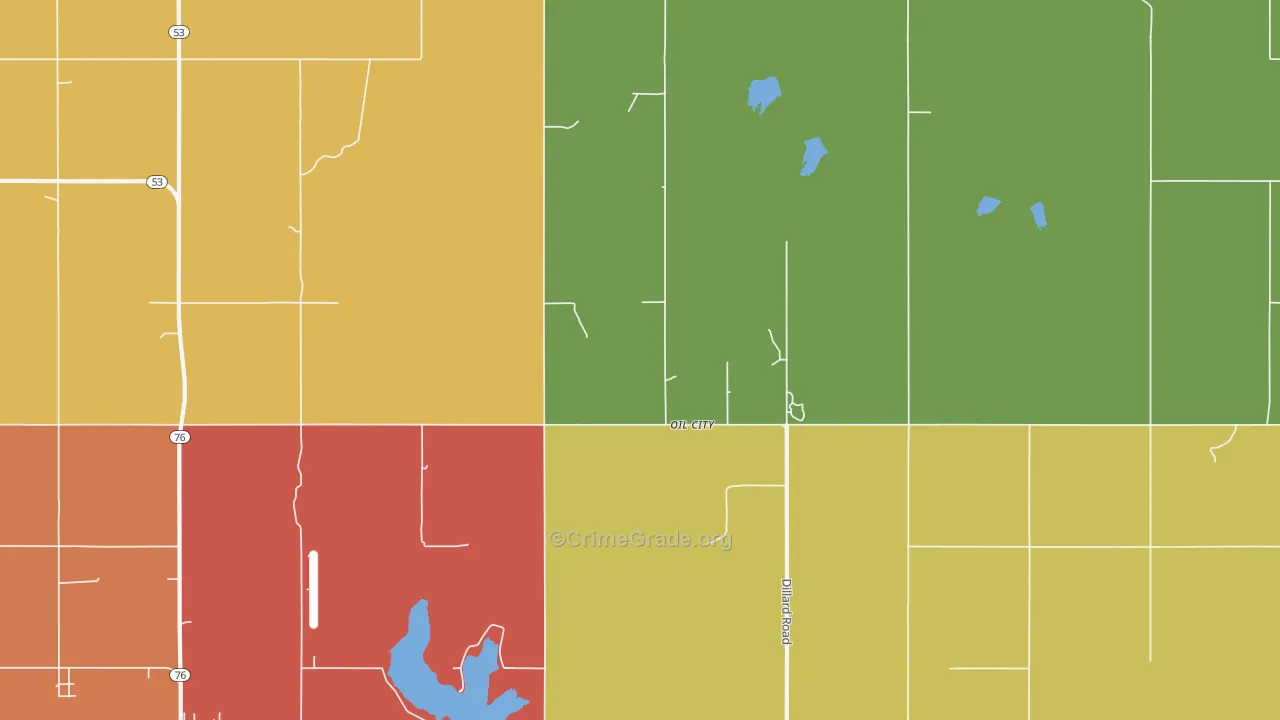 Oil City, OK Map of Drug-Related Crime Rates