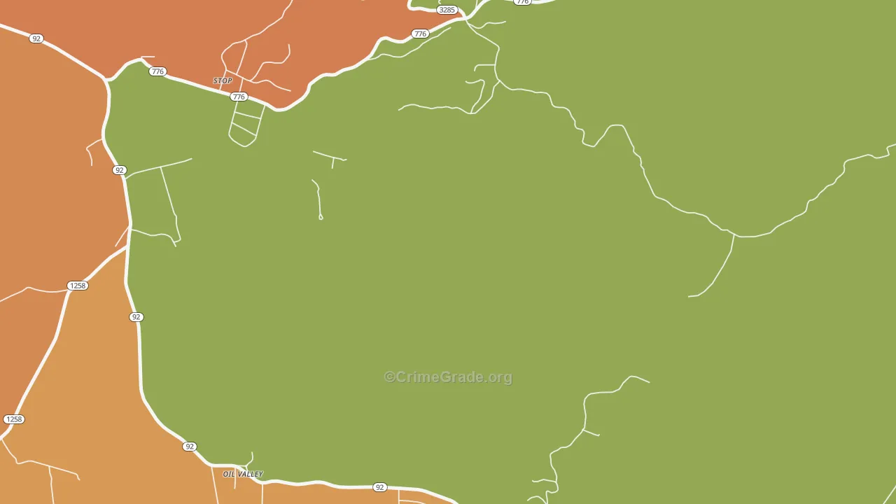 Oil Valley, KY Map of Drug-Related Crime Rates