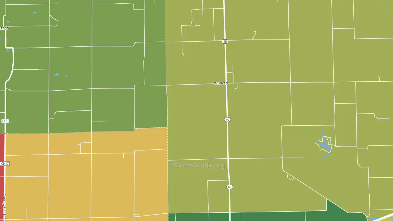 Oilfield, IL Map of Drug-Related Crime Rates