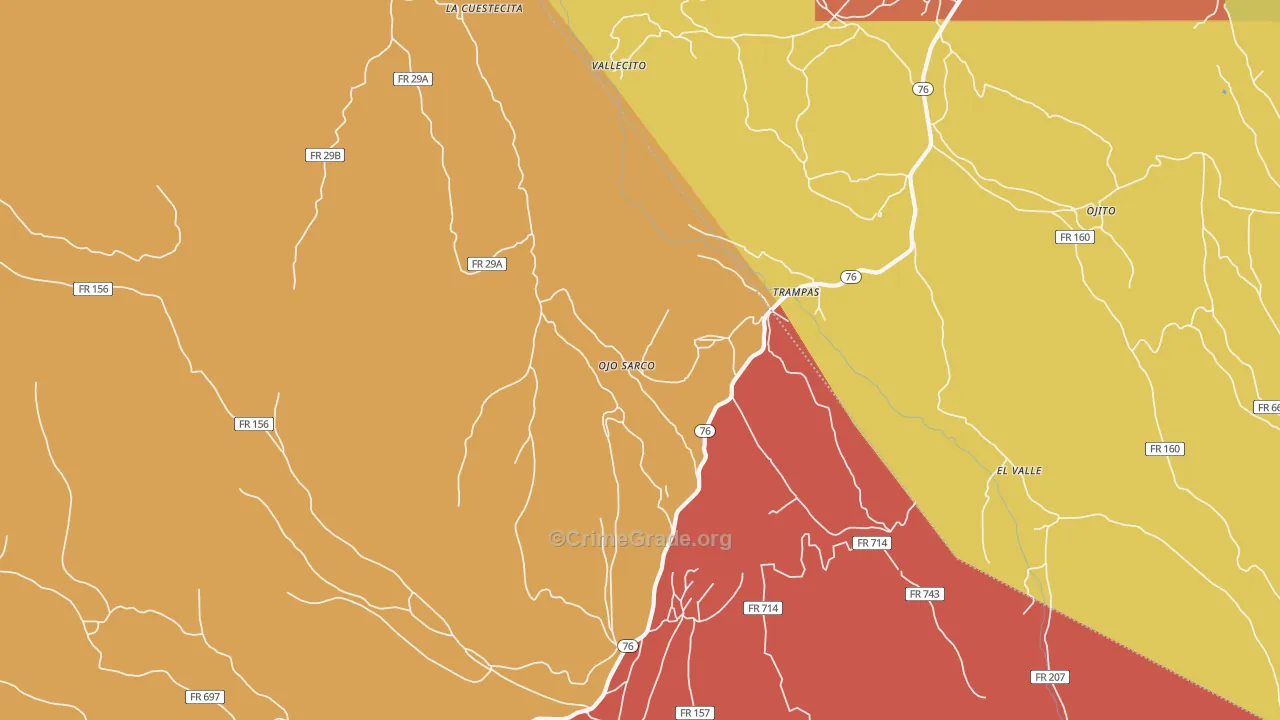Ojo Sarco, NM Map of Drug-Related Crime Rates