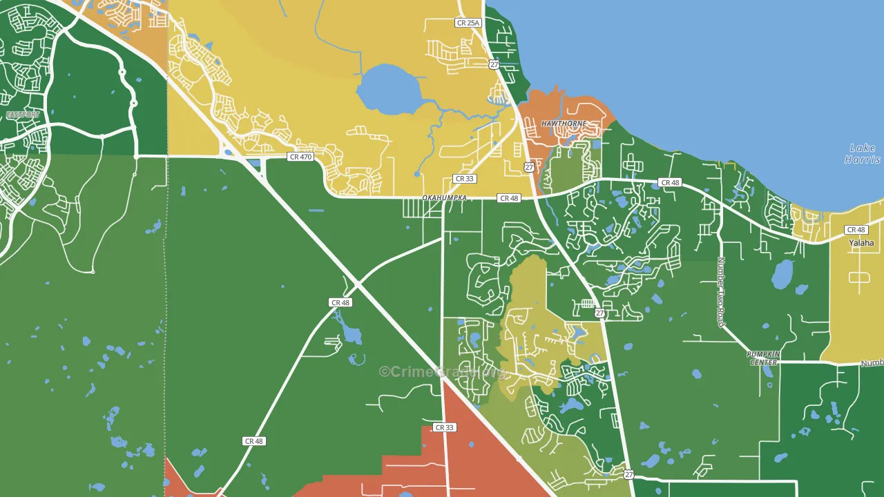 Okahumpka, FL Map of Drug-Related Crime Rates