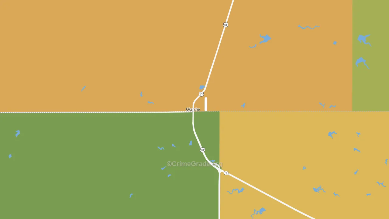 Okarche, OK Map of Drug-Related Crime Rates