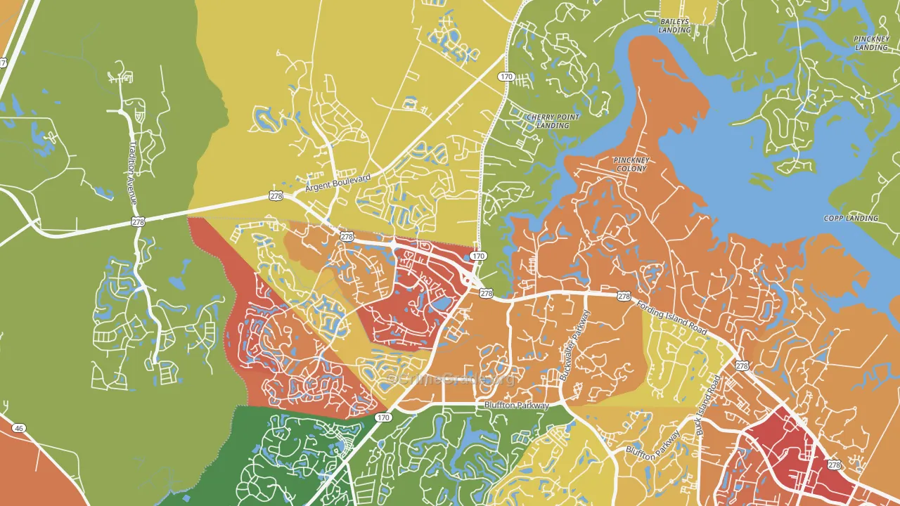 Okatie, SC Map of Drug-Related Crime Rates