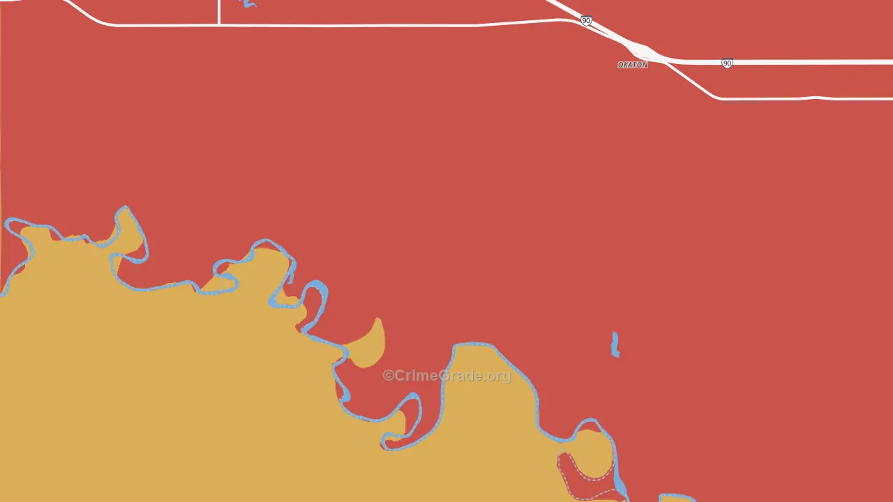 Okaton, SD Map of Drug-Related Crime Rates