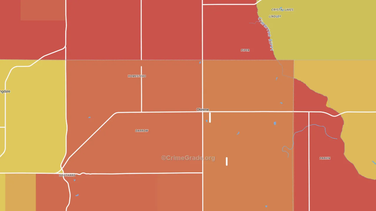 Okeene, OK Map of Drug-Related Crime Rates
