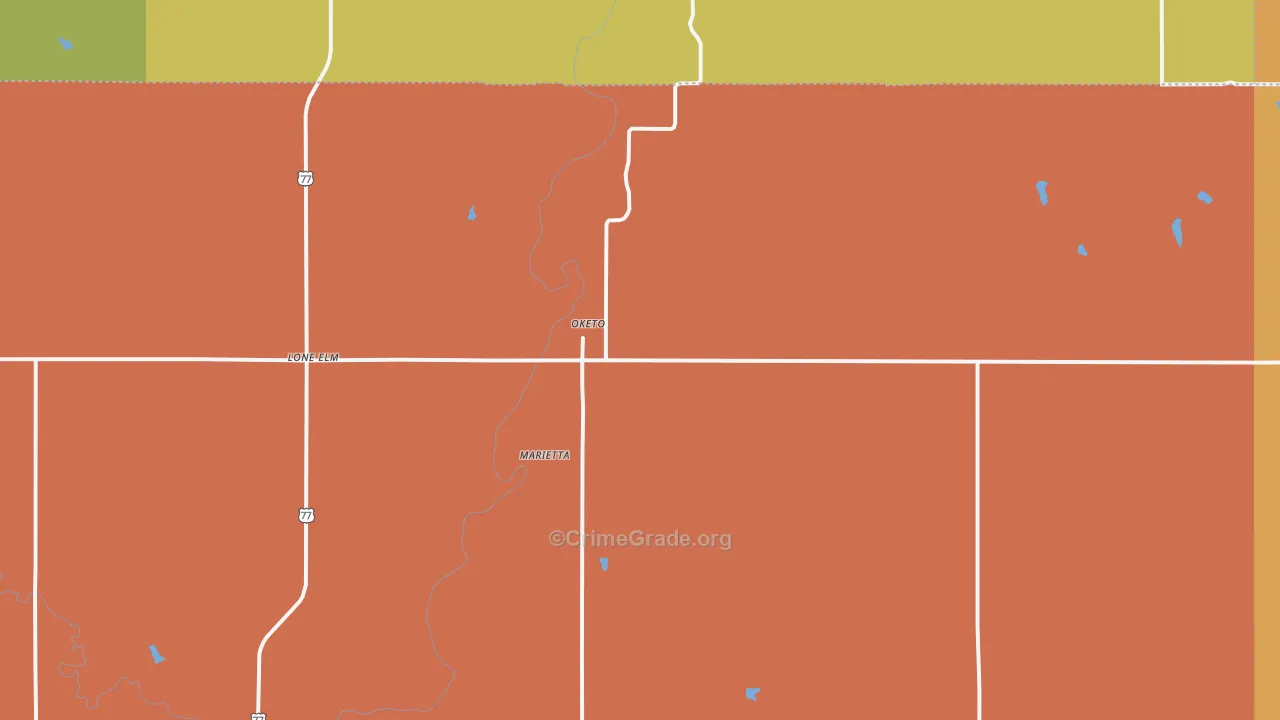 Oketo, KS Map of Drug-Related Crime Rates