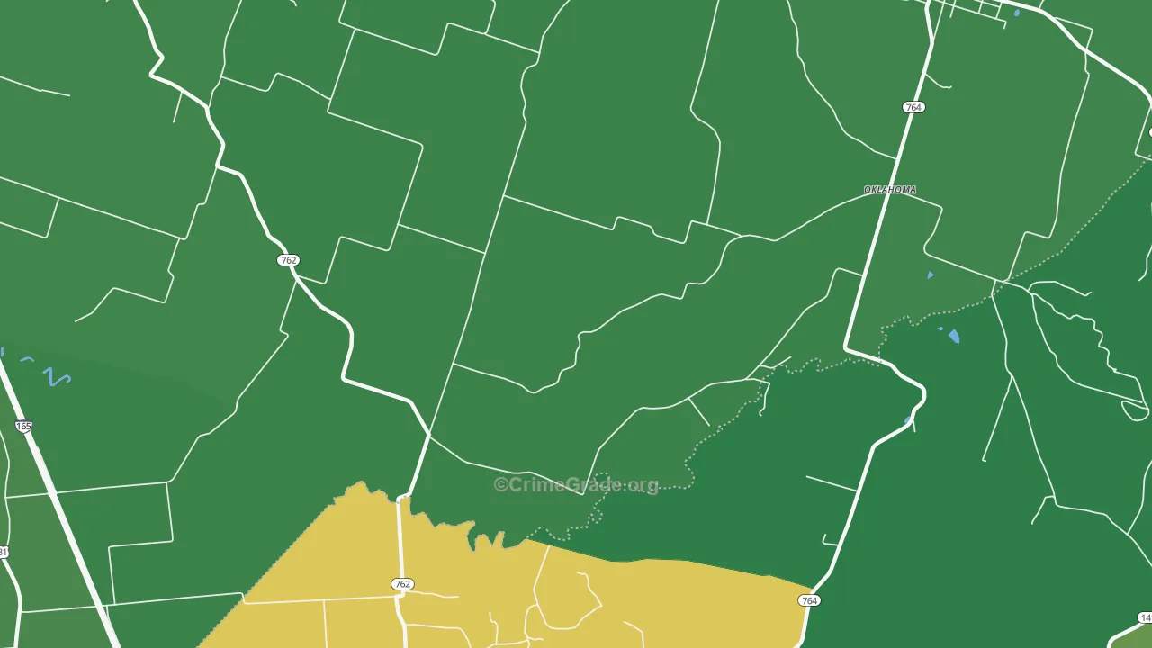 Oklahoma, KY Map of Drug-Related Crime Rates