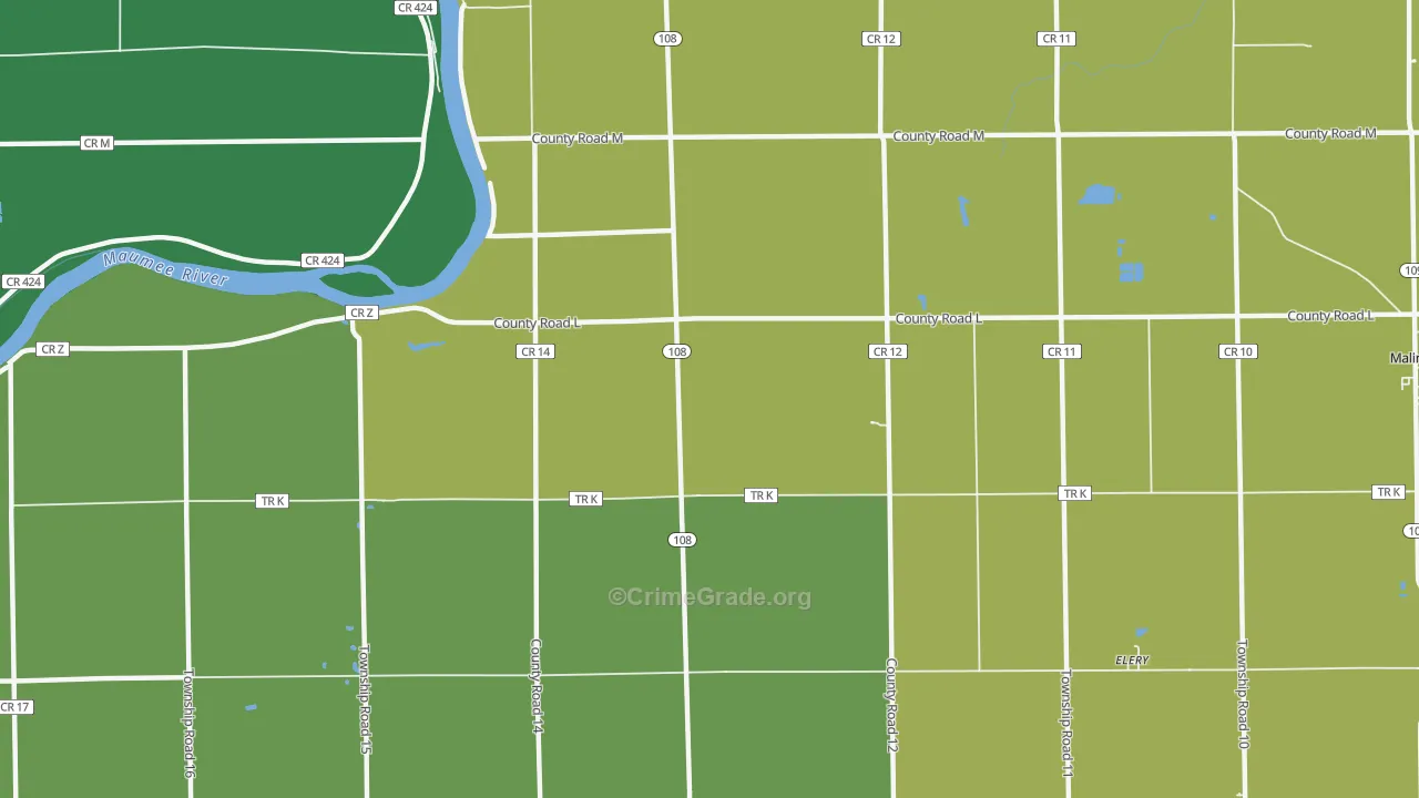 Okolona, OH Map of Drug-Related Crime Rates