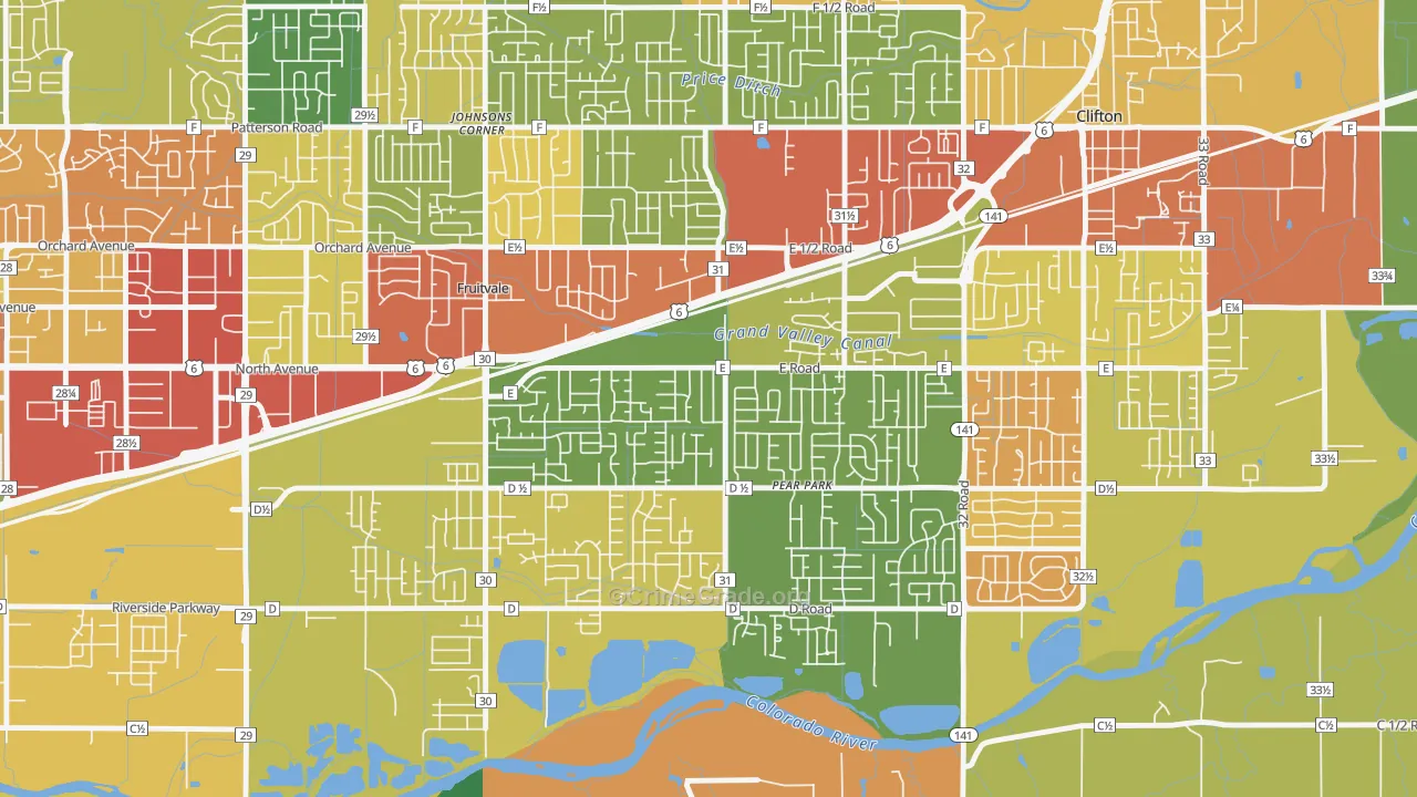 Ol Sun, Clifton, CO Map of Drug-Related Crime Rates
