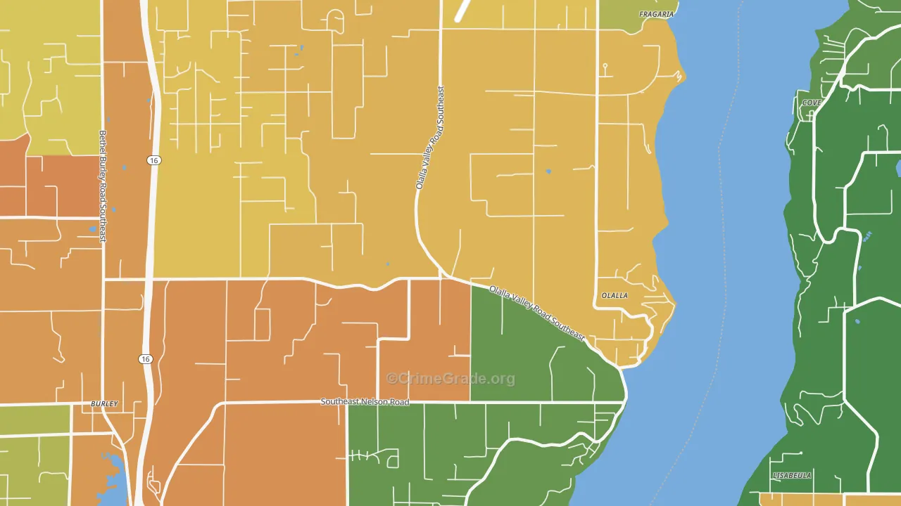 Olalla, WA Map of Drug-Related Crime Rates