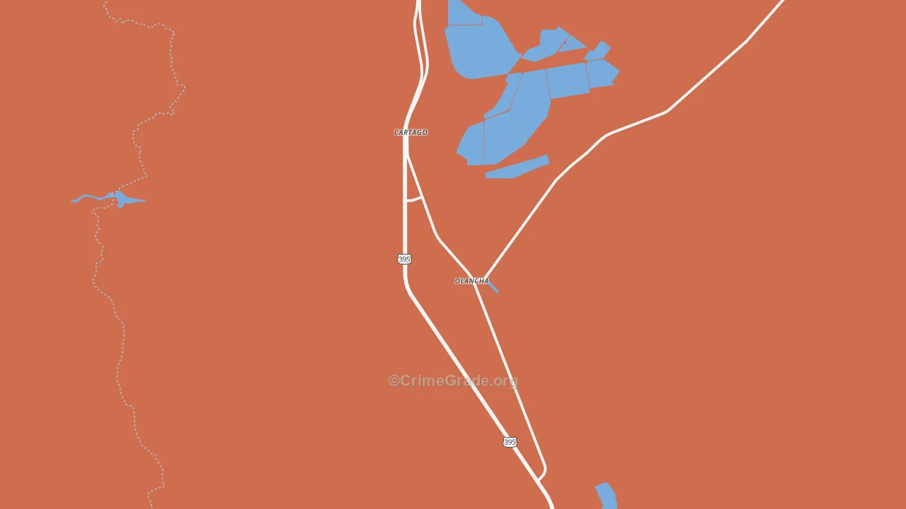 Olancha, CA Map of Drug-Related Crime Rates