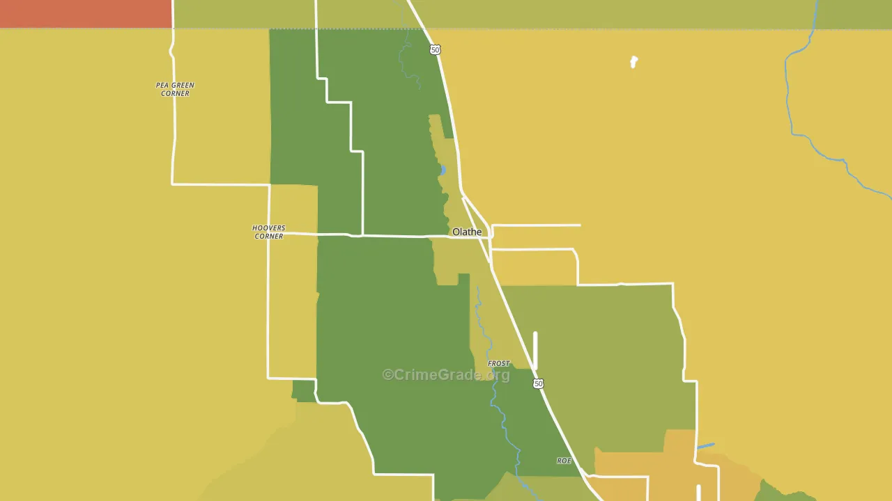 Olathe, CO Map of Drug-Related Crime Rates
