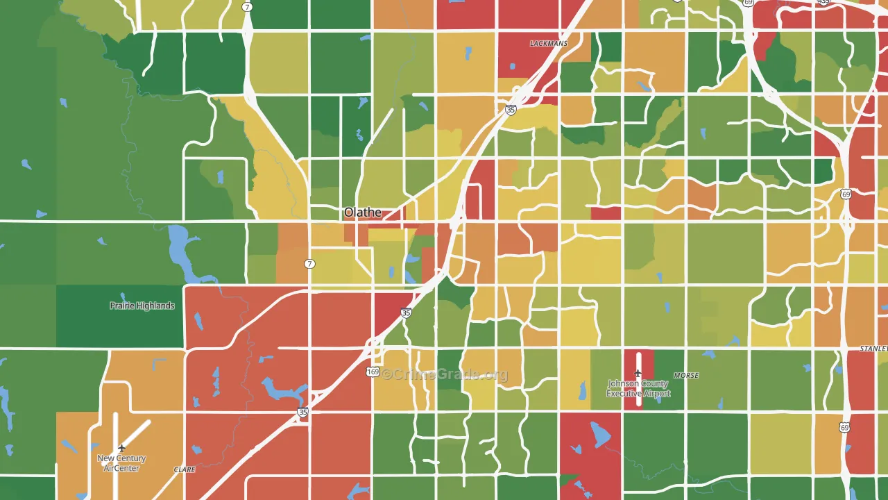 Olathe, KS Map of Drug-Related Crime Rates