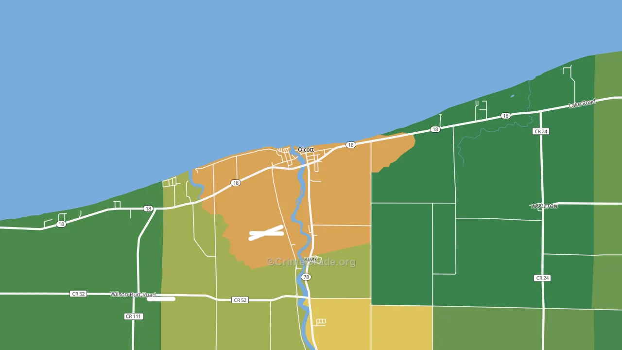 Olcott, NY Map of Drug-Related Crime Rates