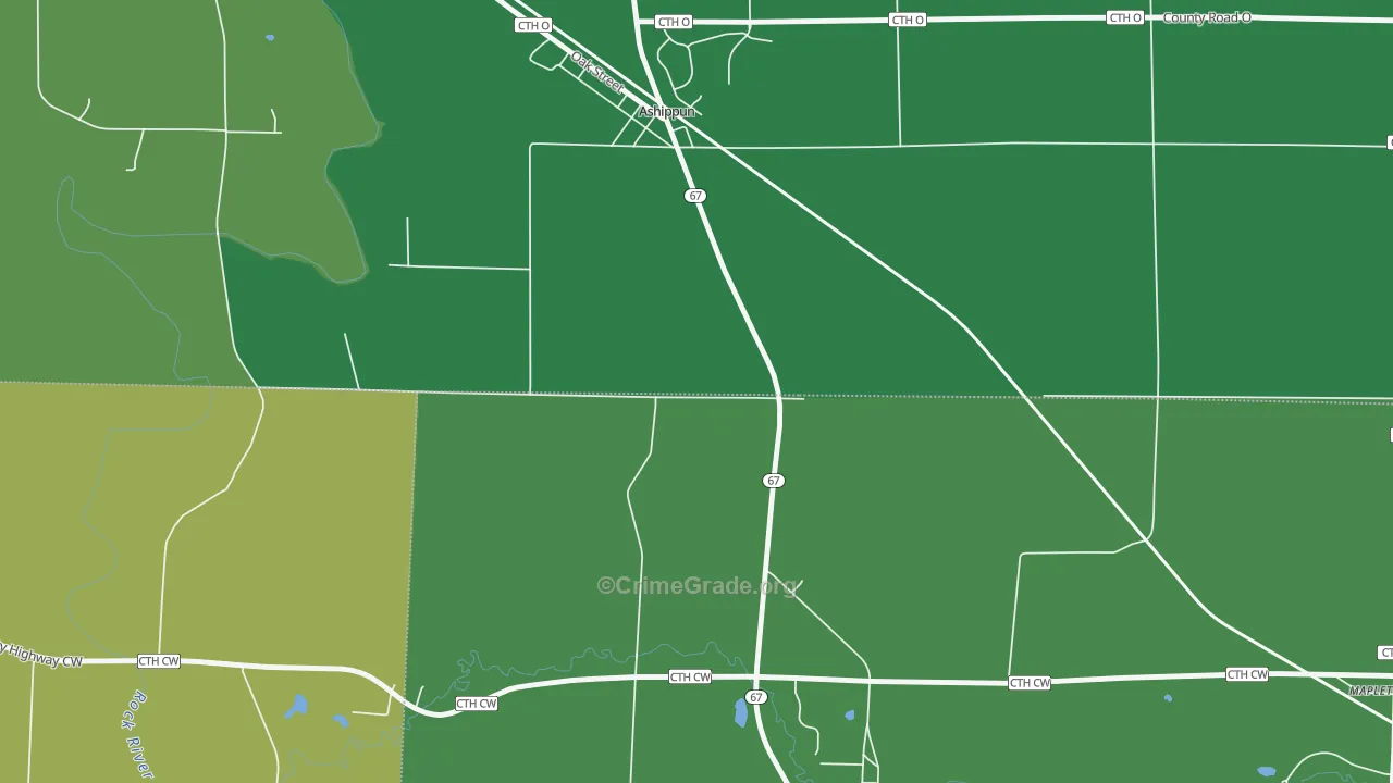 Old Ashippun, WI Map of Drug-Related Crime Rates