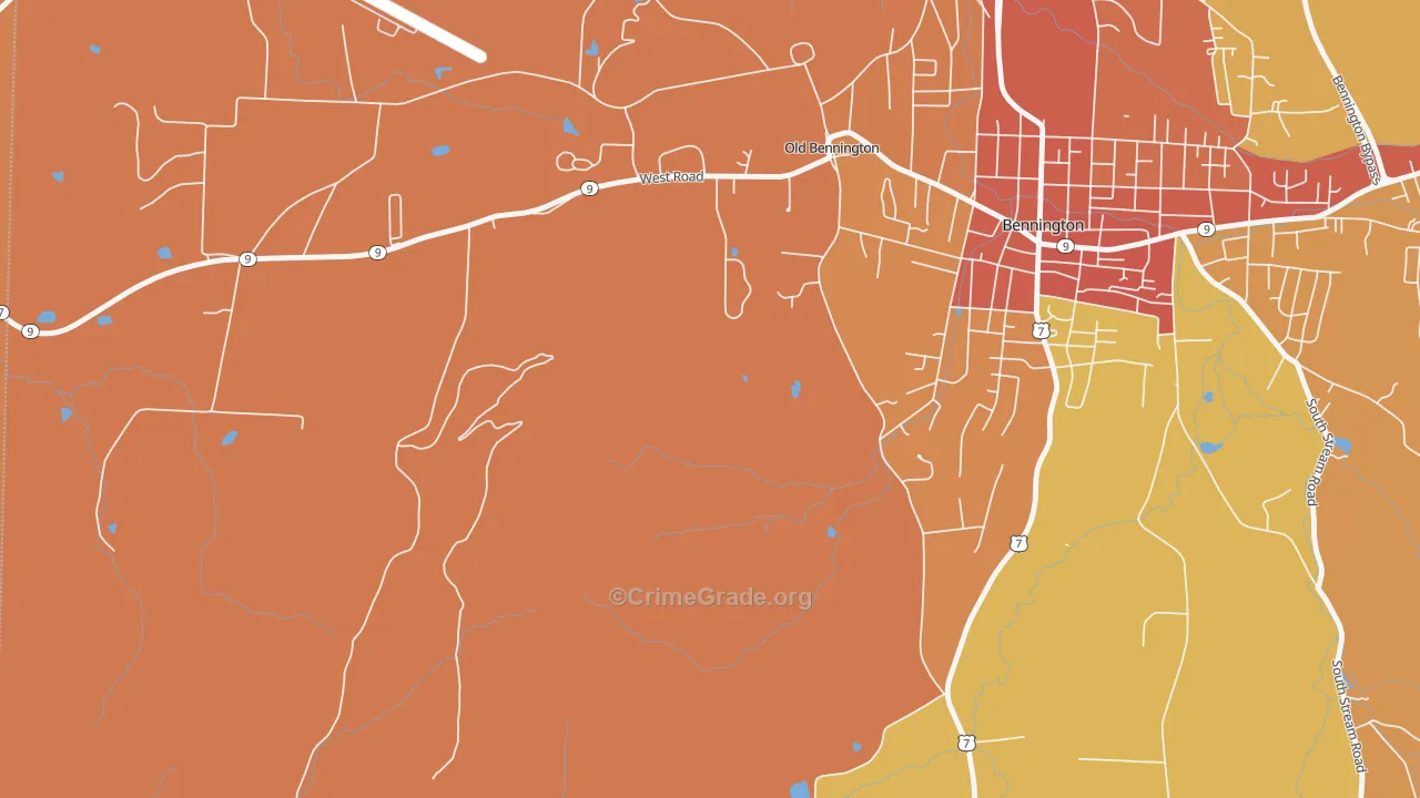 Old Bennington, VT Map of Drug-Related Crime Rates