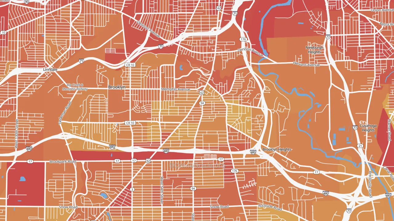 Old Brooklyn, Cleveland, OH Map of Drug-Related Crime Rates