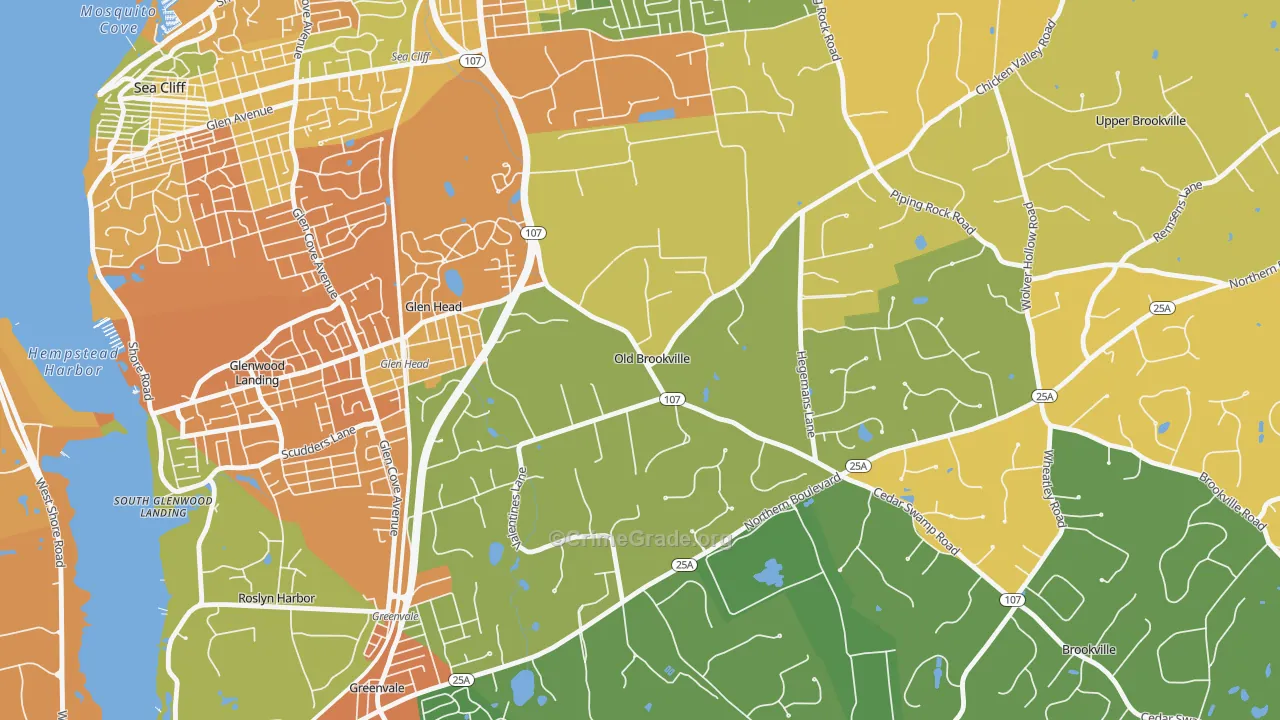Old Brookville, NY Map of Drug-Related Crime Rates