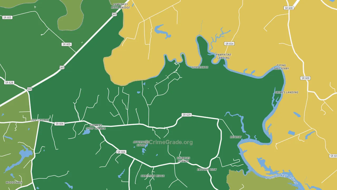 Old Church, VA Map of Drug-Related Crime Rates