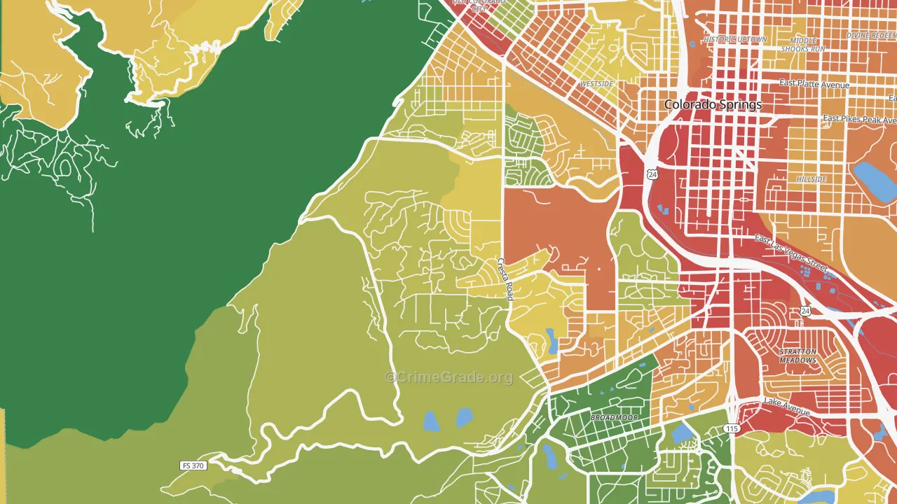 Old Colorado City, Colorado Springs, CO Map of Drug-Related Crime Rates