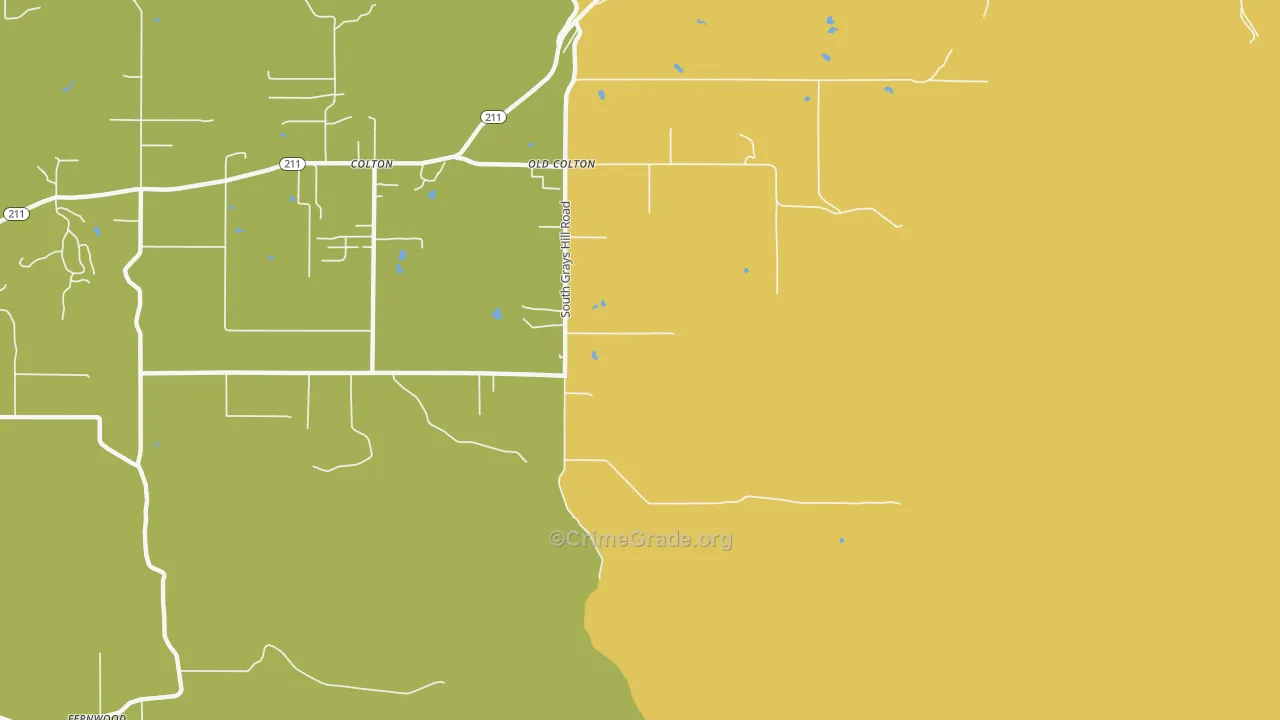Old Colton, OR Map of Drug-Related Crime Rates