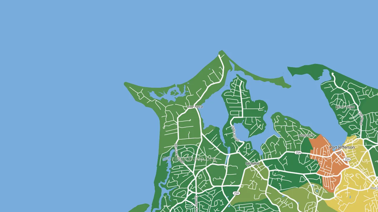 Old Field, NY Map of Drug-Related Crime Rates