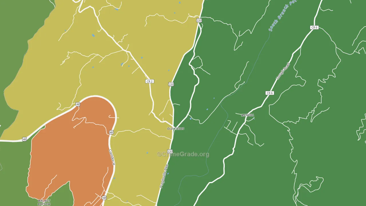 Old Fields, WV Map of Drug-Related Crime Rates
