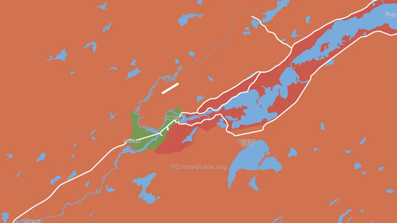 Old Forge, NY Map of Drug-Related Crime Rates