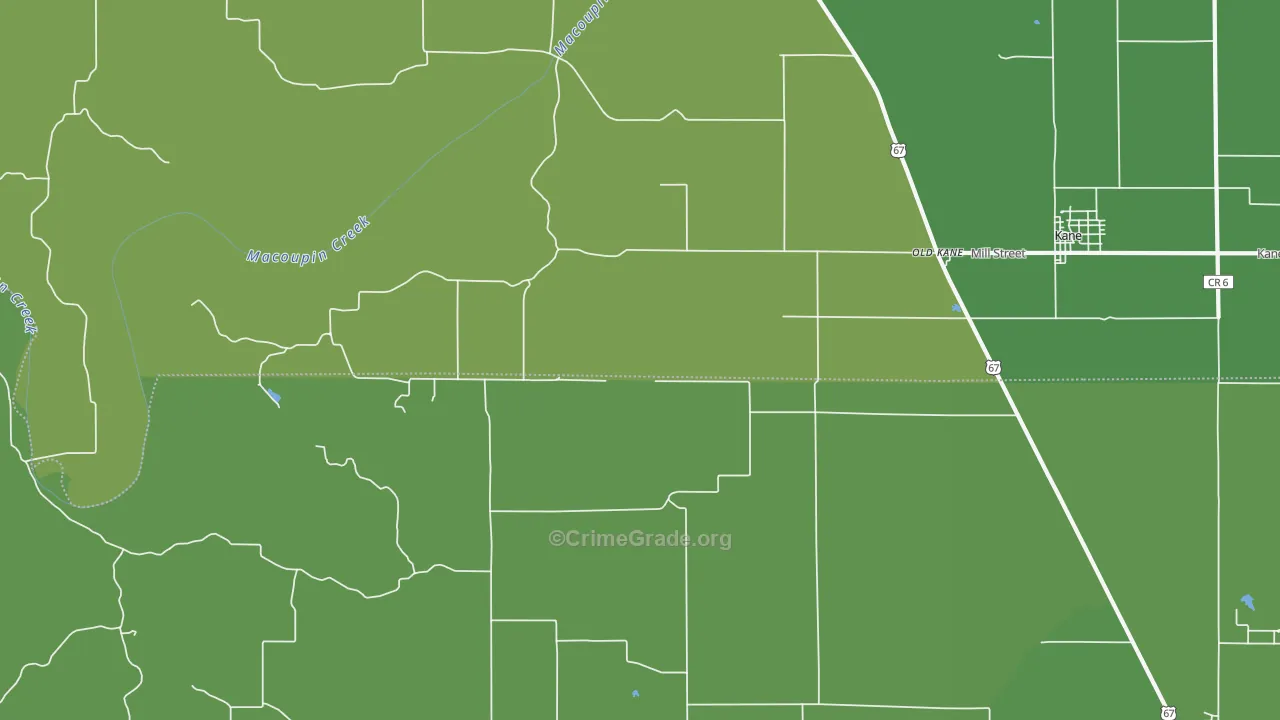 Old Kane, IL Map of Drug-Related Crime Rates